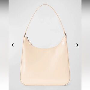 NWT STAUD Alec Zip Leather Shoulder Bag, Beige